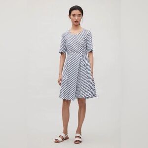 COS Blue Pattern Flare Dress size 12